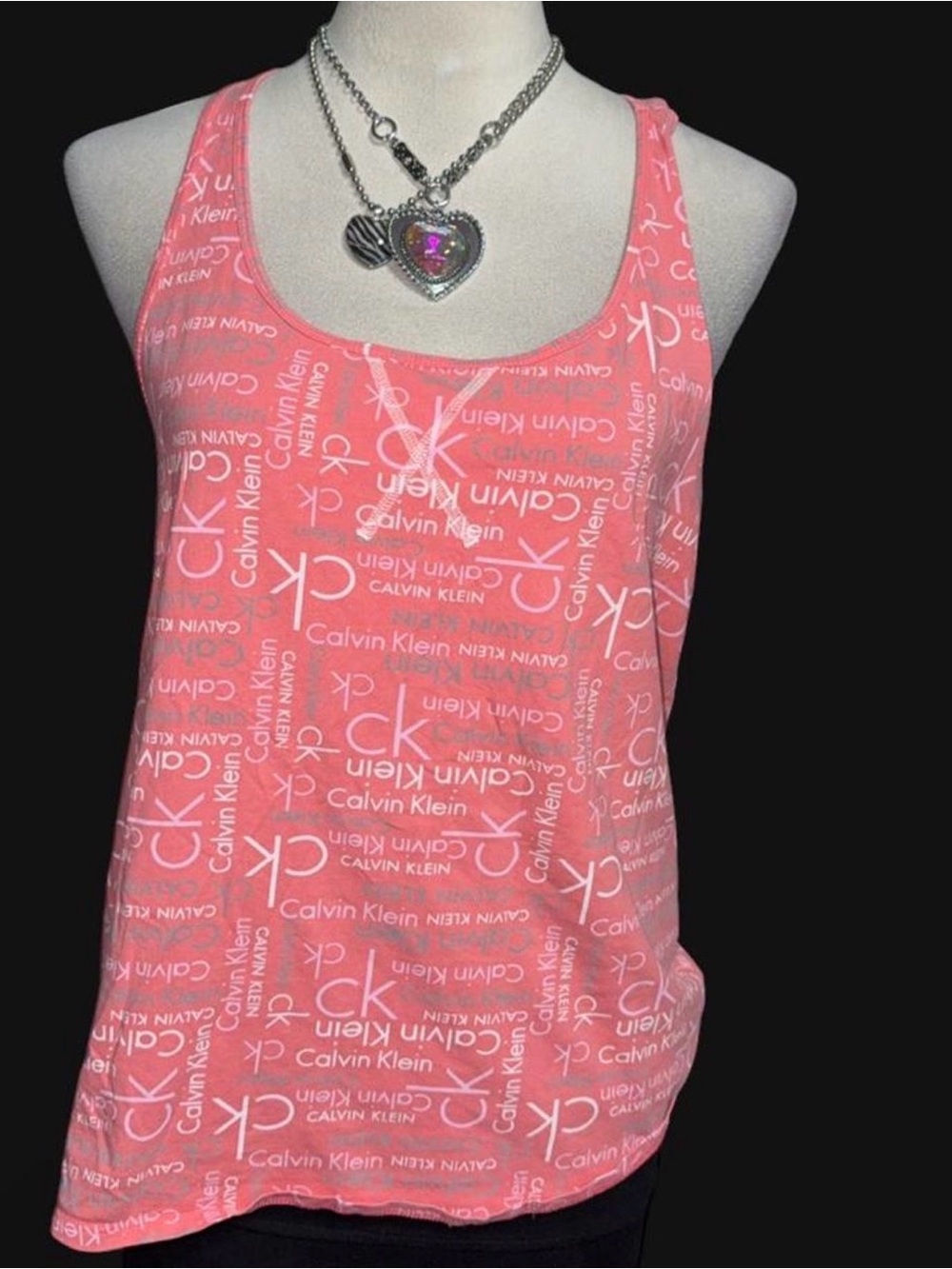 Calvin Klein Coral Pink Logo Tank Top